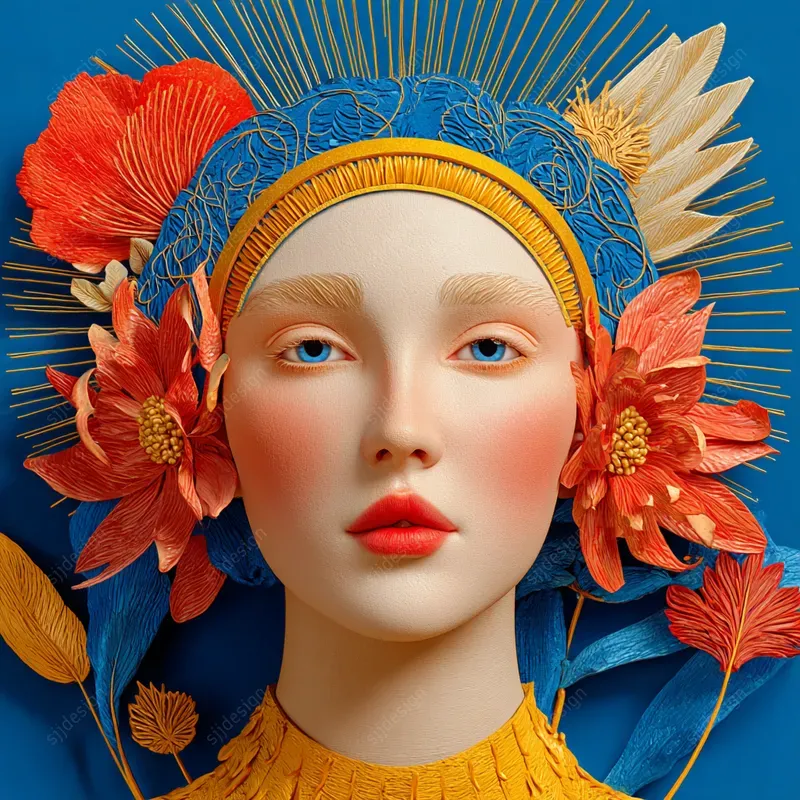 Bold Retro Futurism Portrait Art