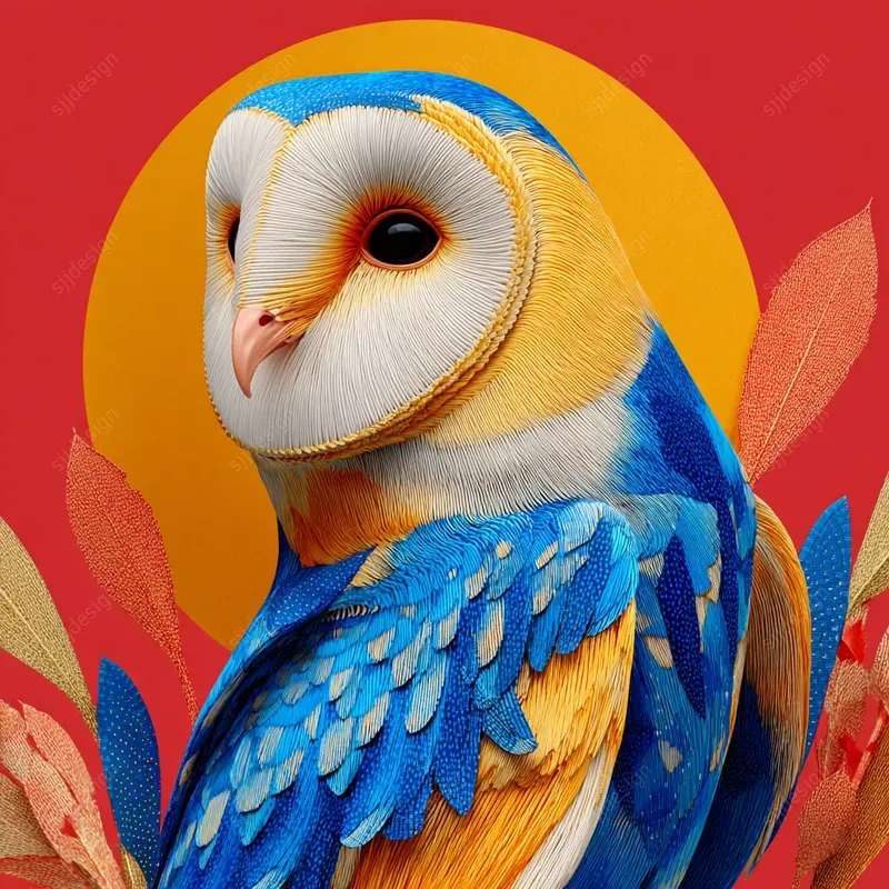 Bold Retro Futurism Portrait Art