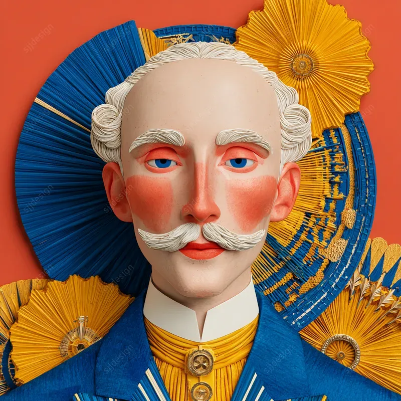 Bold Retro Futurism Portrait Art
