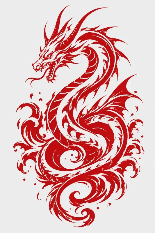 Tribal Red Dragon Vector Packs
