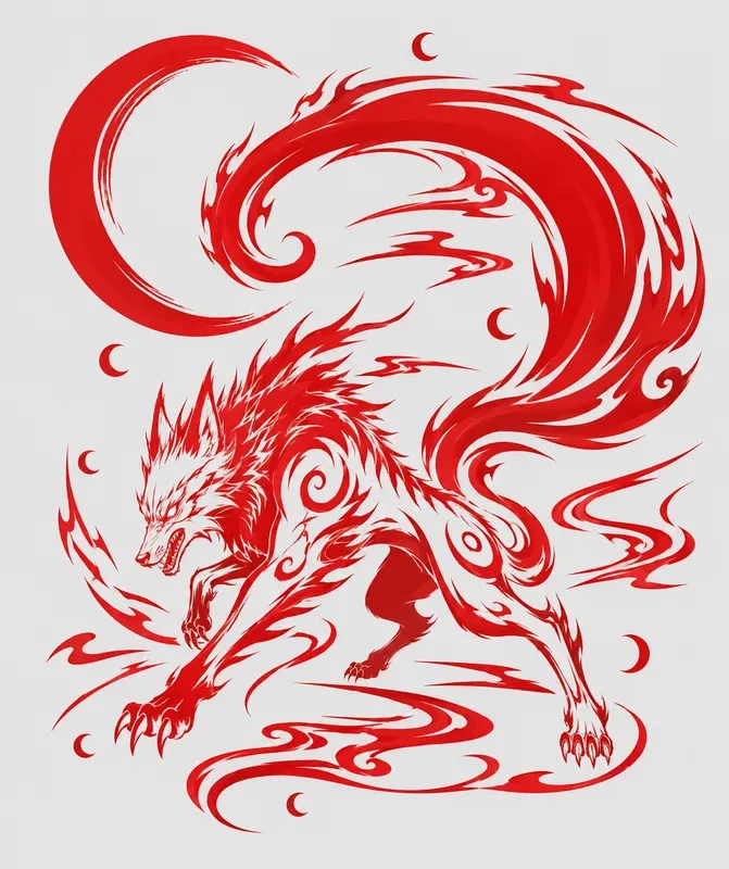 Tribal Red Dragon Vector Packs