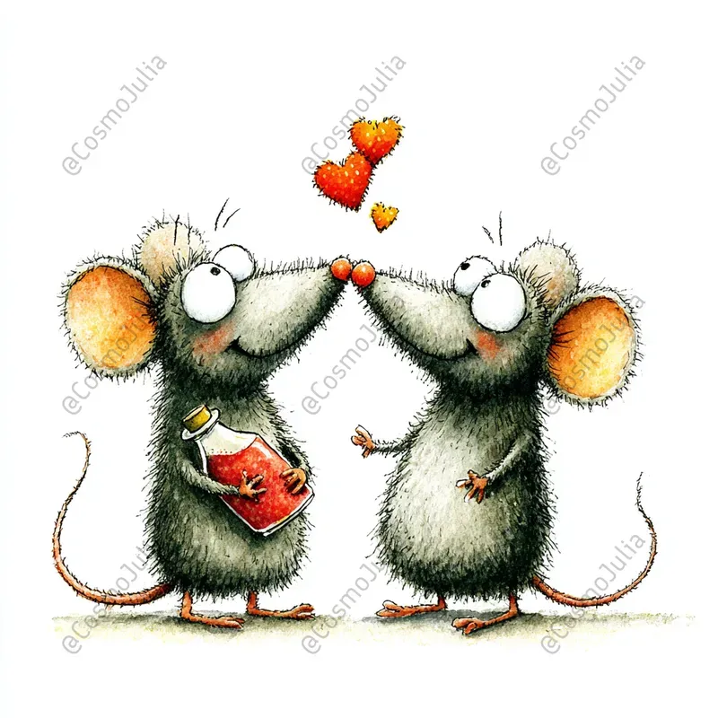 Romantic Mouse Couples Clipart