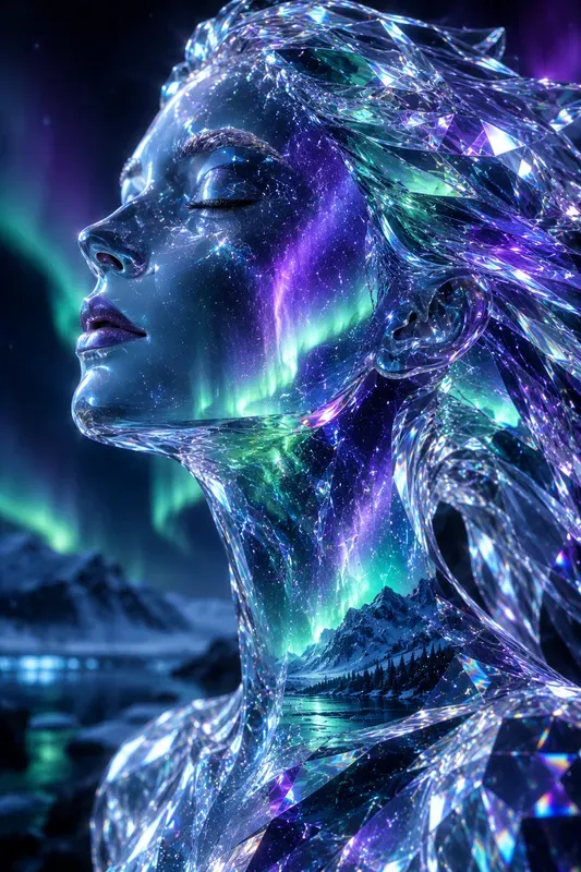 Glowing Crystal Portraits