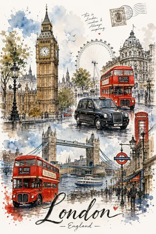 Vintage Travel Sketch City Posters