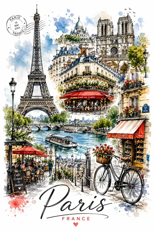 Vintage Travel Sketch City Posters