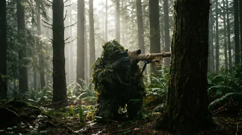 Ghillie Sniper Fog Forest 4K Cinematics