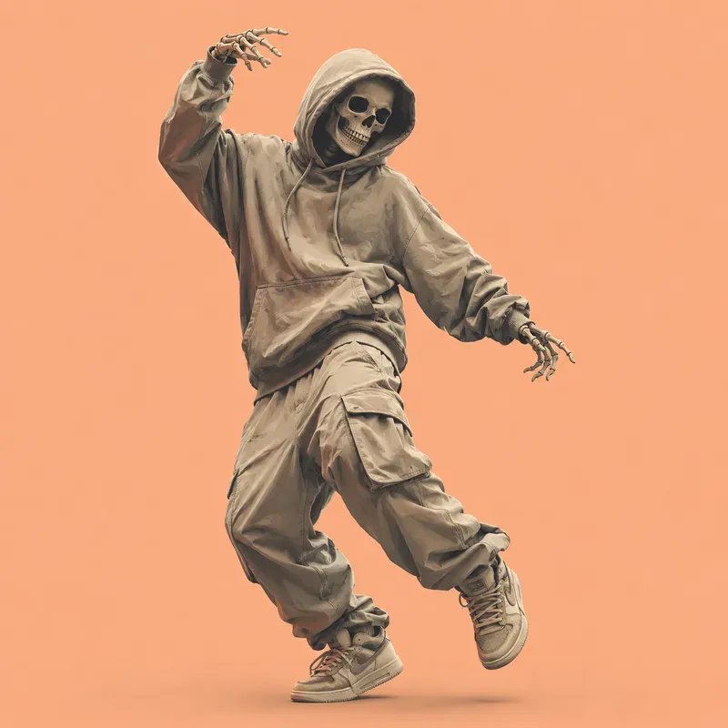 Minimal Skeleton Character Poster Art