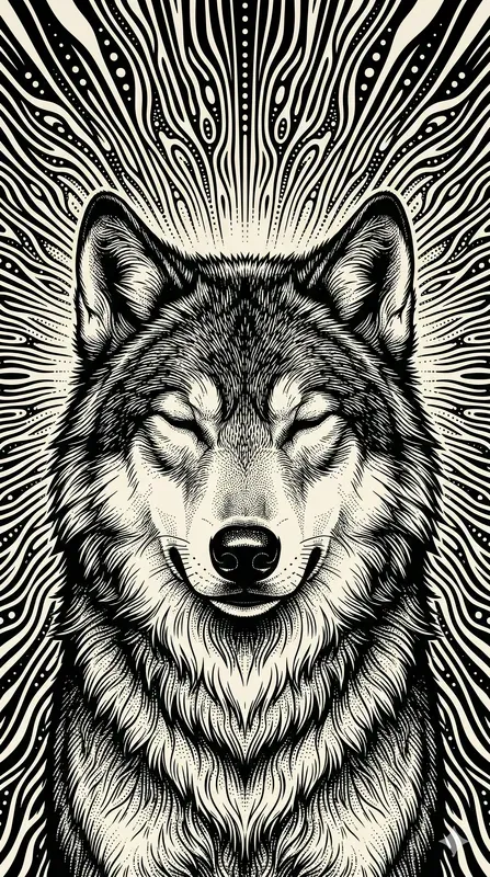 Monochrome Opart Mystic Animal Halos