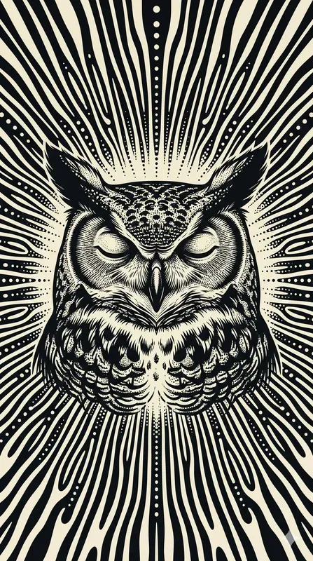 Monochrome Opart Mystic Animal Halos
