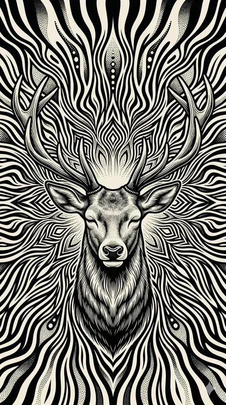 Monochrome Opart Mystic Animal Halos
