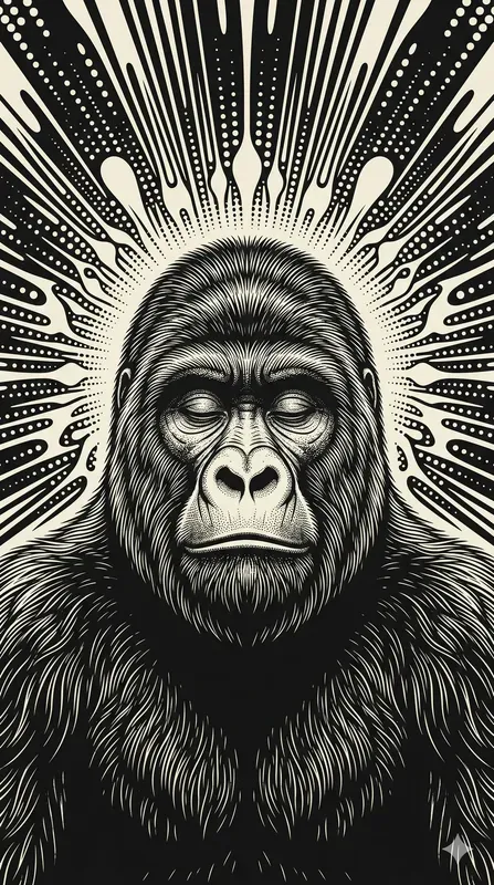 Monochrome Opart Mystic Animal Halos