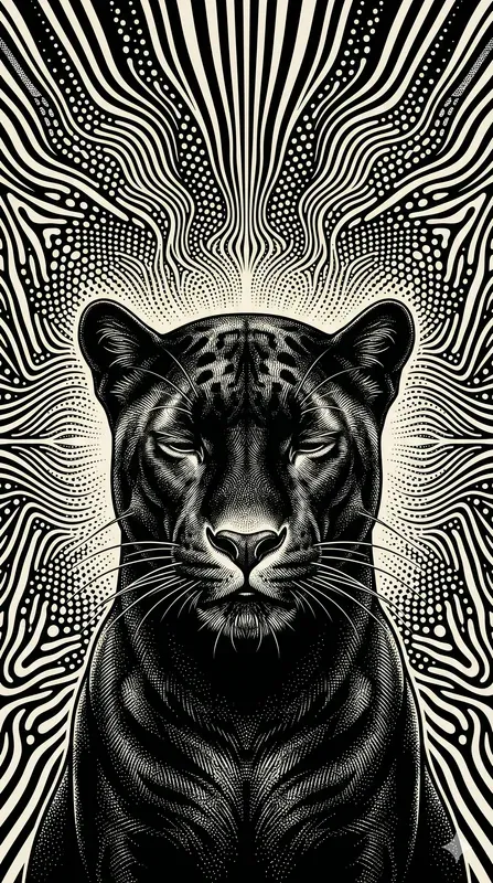 Monochrome Opart Mystic Animal Halos