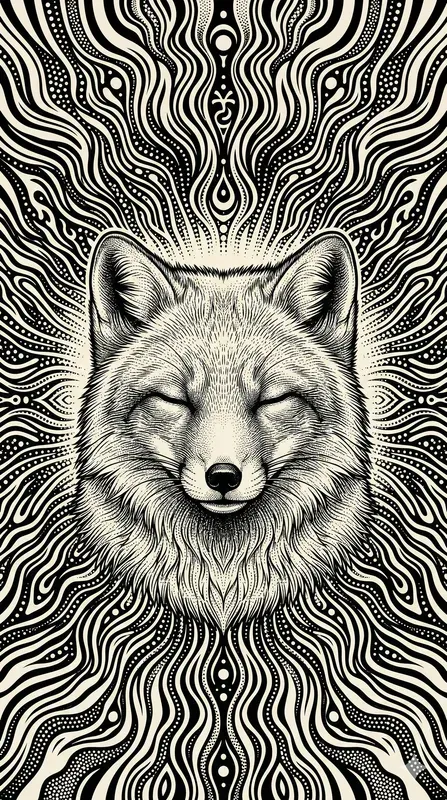 Monochrome Opart Mystic Animal Halos