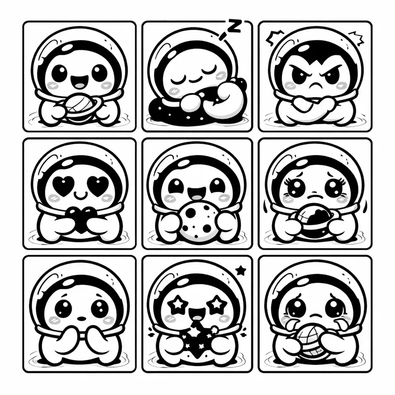 Cute Monster Grid Sticker Kits