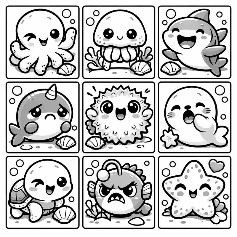 Cute Monster Grid Sticker Kits
