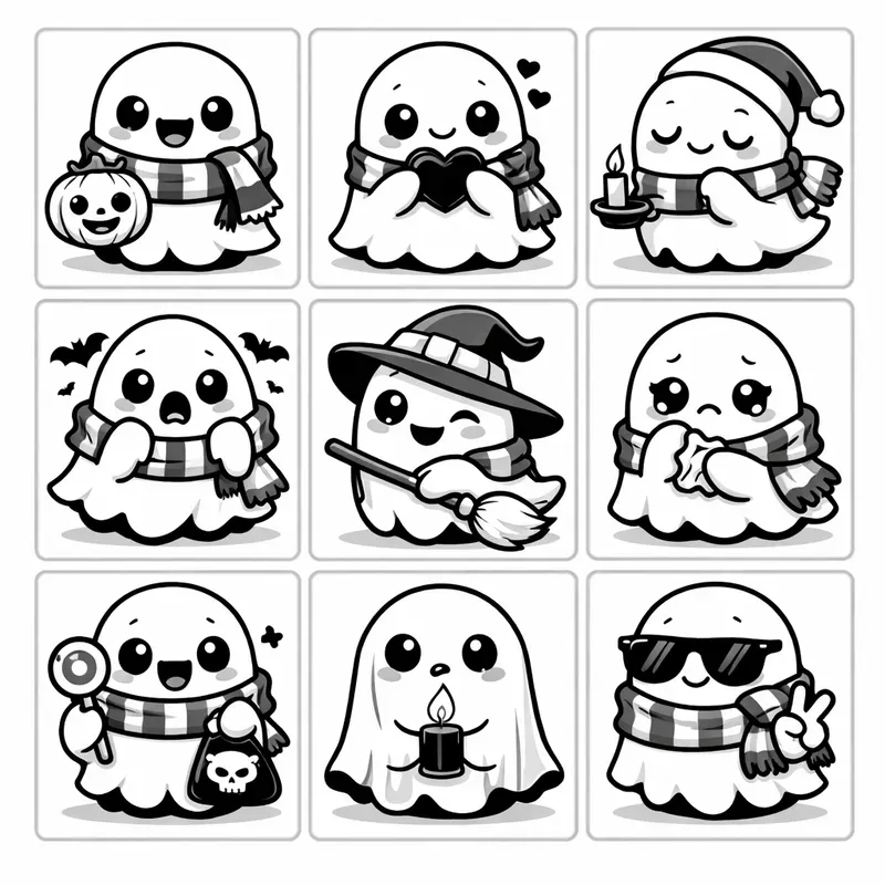 Cute Monster Grid Sticker Kits