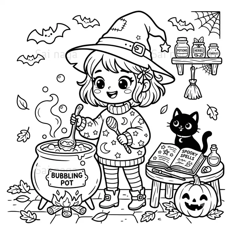Cute Halloween Colouring Pages For Etsy