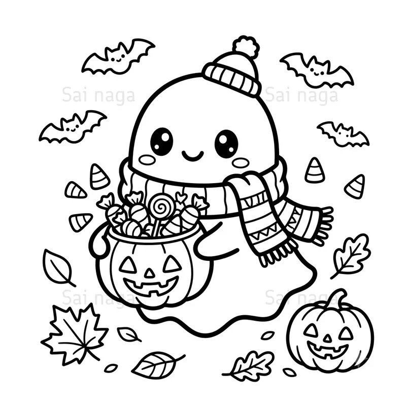 Cute Halloween Colouring Pages For Etsy