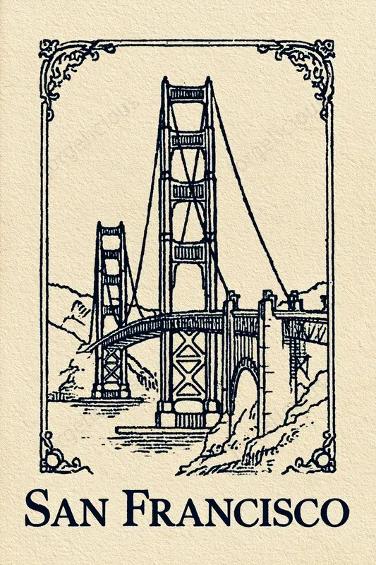Vintage Engraved Travel Posters