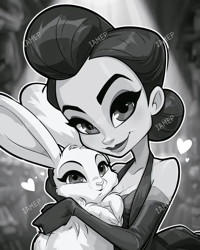 Romantic Noir Cartoon Portraits