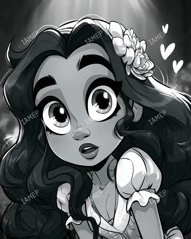 Romantic Noir Cartoon Portraits