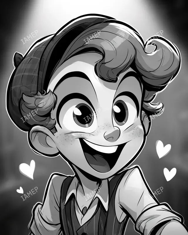 Romantic Noir Cartoon Portraits