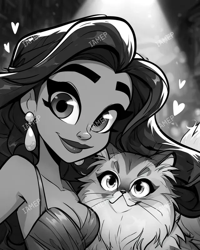 Romantic Noir Cartoon Portraits