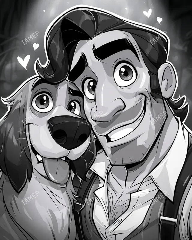 Romantic Noir Cartoon Portraits