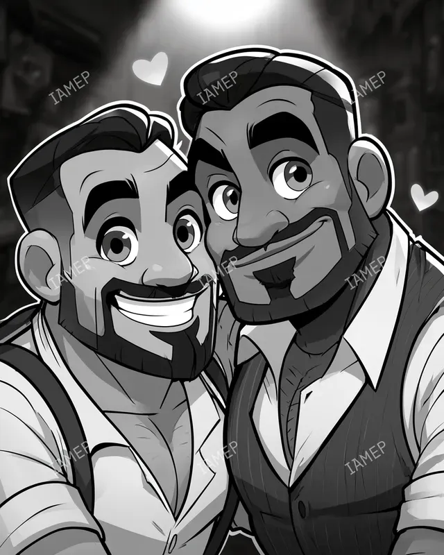 Romantic Noir Cartoon Portraits