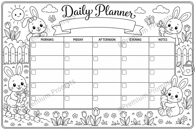 Adorable Kids Planner Coloring Pages