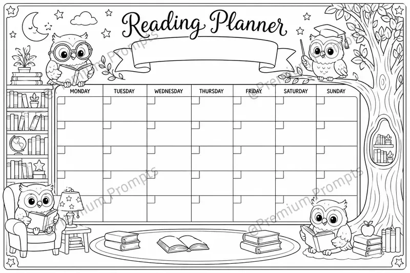 Adorable Kids Planner Coloring Pages