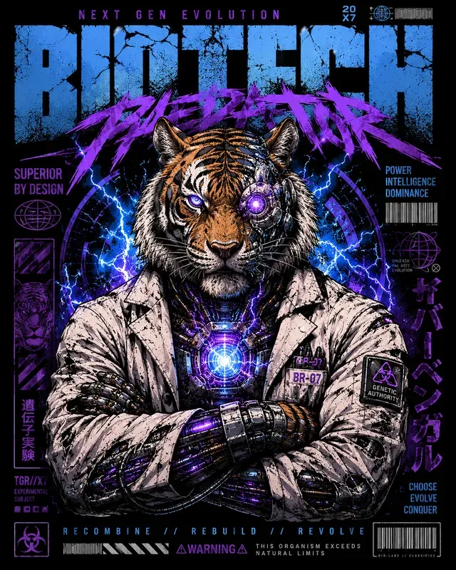 Cyberpunk Animal Scientist Tshirts