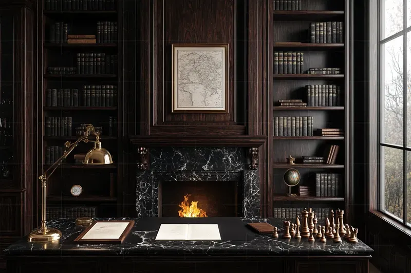 Real Dark Academia Interiors Photography