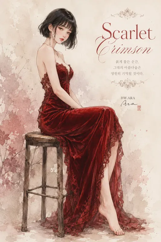 Elegant Watercolor Manhwa Girls