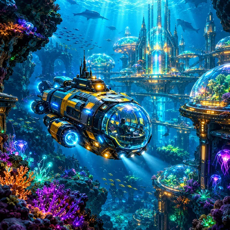 Neon Miniature Worlds 4K Art