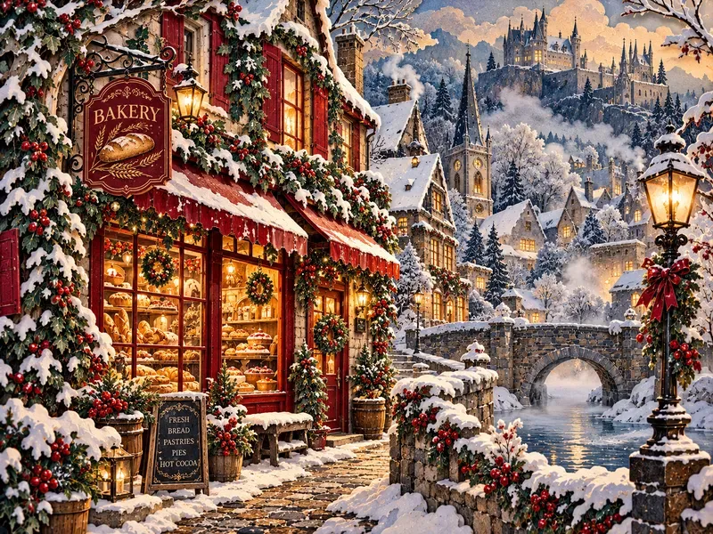 Vintage Winter Village Paper Theater Kits