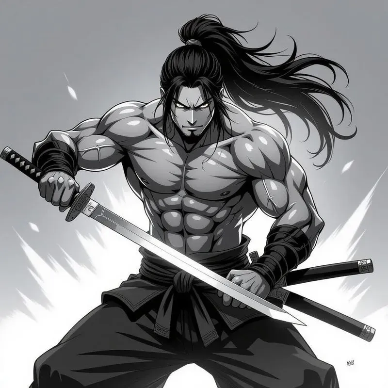 Epic Anime Warrior Pencil Sketches