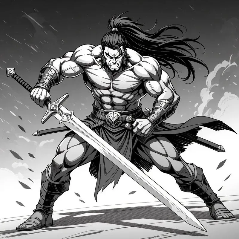 Epic Anime Warrior Pencil Sketches