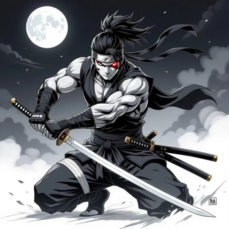 Epic Anime Warrior Pencil Sketches