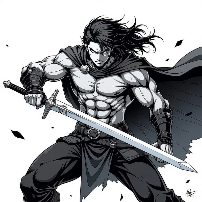 Epic Anime Warrior Pencil Sketches