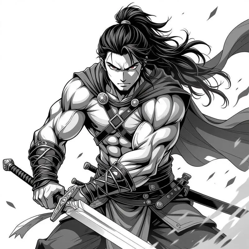 Epic Anime Warrior Pencil Sketches