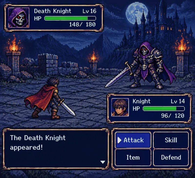 16bit RPG Battle UI Generator