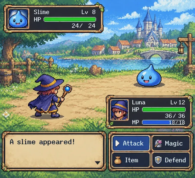 16bit RPG Battle UI Generator