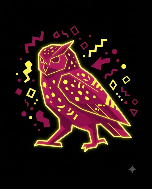 Neon Geometric Animal Posters