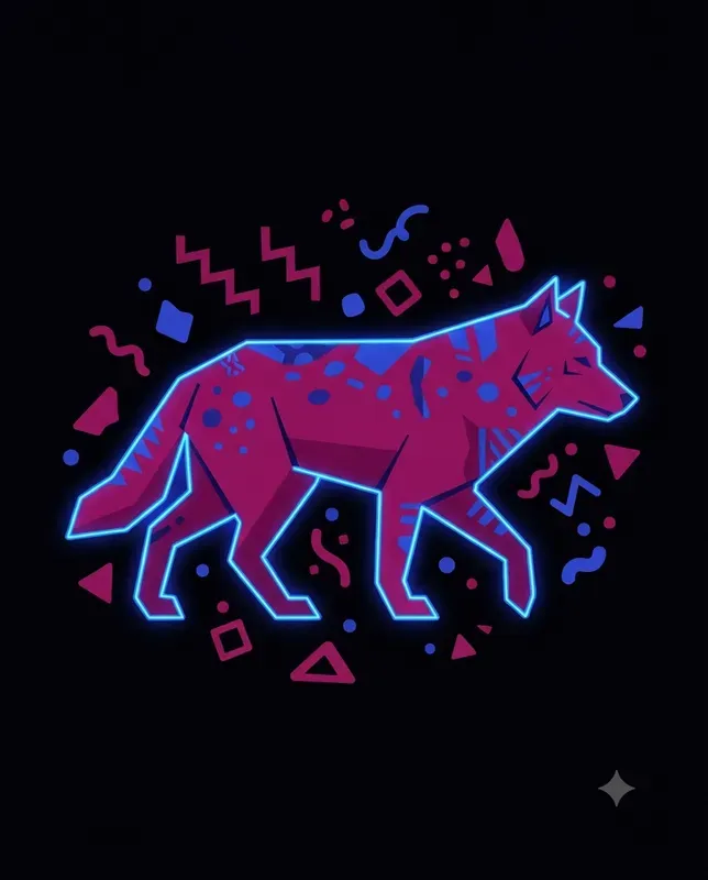 Neon Geometric Animal Posters