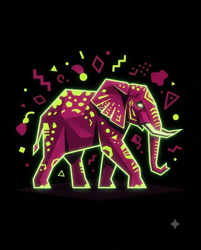 Neon Geometric Animal Posters