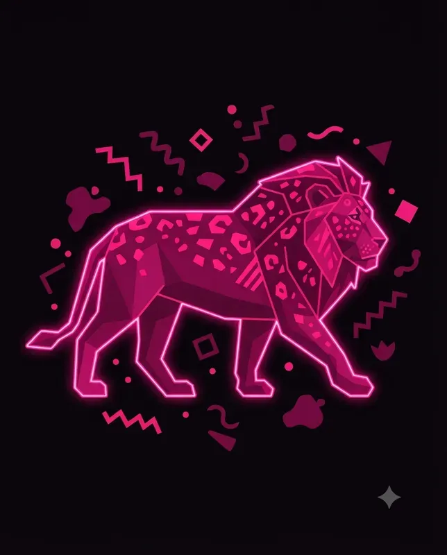 Neon Geometric Animal Posters
