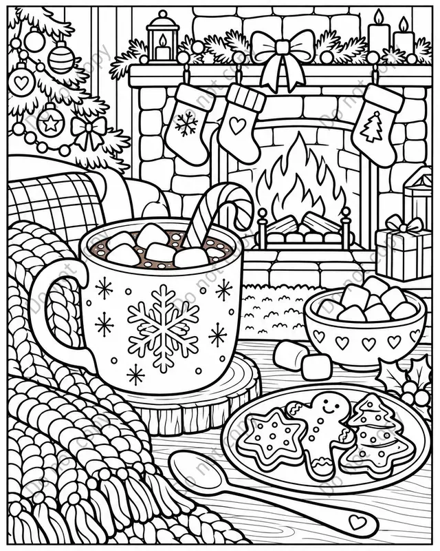 Cozy Christmas Coloring Pages