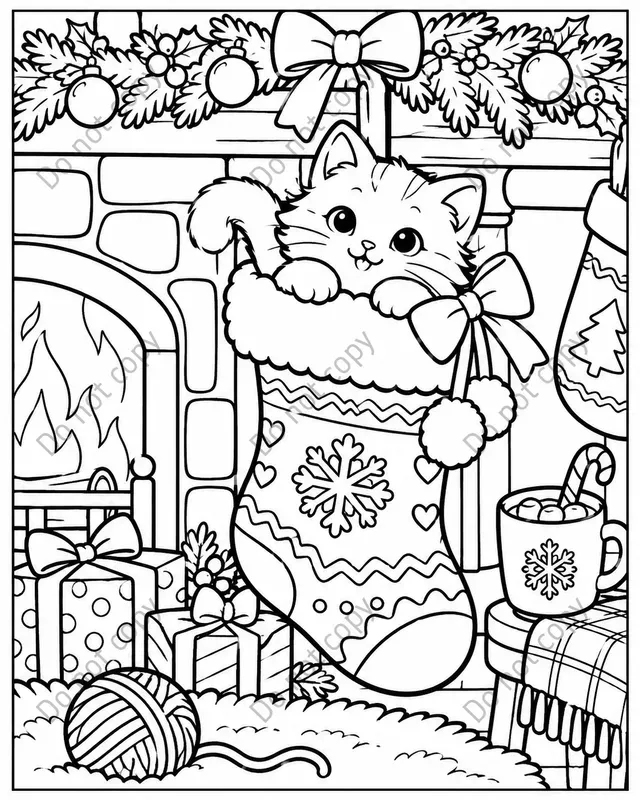 Cozy Christmas Coloring Pages