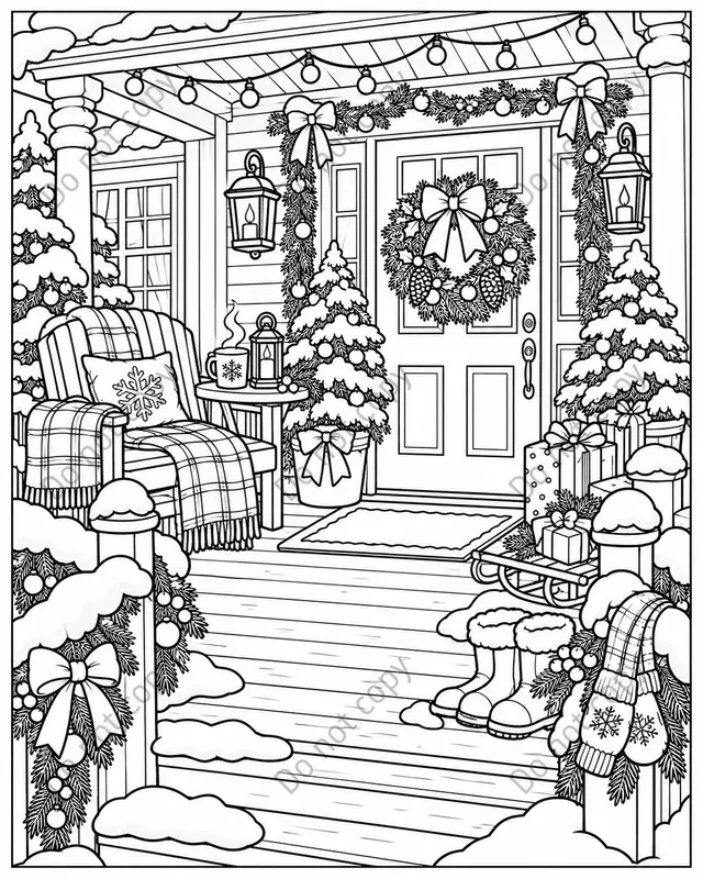Cozy Christmas Coloring Pages
